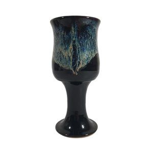 Stoneware Glazed Goblet McNeills 2013 Earthenware Chalice Signed Garrett